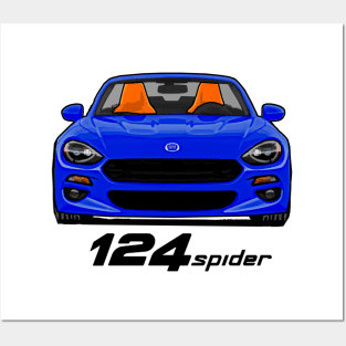 Fiat 124 Spider - Blue Posters and Art